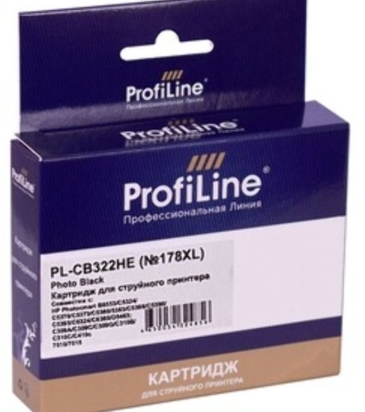 Картридж струйный ProfiLine PL-CB322HE №178XL для принтеров HP Photosmart C5380/C5383/C6380/C6383/D5460/D5463/Premium Fax/Pro B8553 Photo Black водн