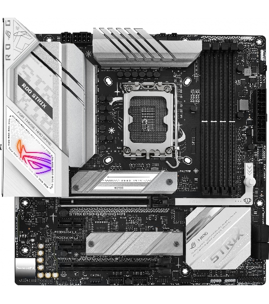 Материнская плата ASUS ROG STRIX B760-G GAMING WIFI, LGA 1700, Intel B760, 4xDDR5, 4xSATA, 2xM.2, 1xPCIe 5.0 x16, 1xPCIe 4.0 x4, 1xHDMI, 1xDP, 1x 2.5Gb LAN, 1xUSB-A 3.2 Gen 2, 2xUSB-A 3.2 Gen 1, 4xUSB-A 2.0, 1xUSB-C 3.2 Gen 1, 1xUSB-C 3.2 Gen 2x2, 5x3.5 мм, 7.1, mATX