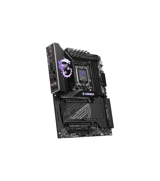 Материнская плата MSI MPG Z890 CARBON WIFI, LGA 1851, Intel Z890, 4xDDR5, 4xSATA, 5xM.2, 1xPCI-E 5.0 x16, 1xPCI-E 5.0 x8, 1xPCI-E 4.0 x4, 1xHDMI, 2xUSB-C Thunderbolt 4, 1xUSB-C 3.2 Gen 2, 10xUSB-A 3.2 Gen 2, 2x 5Gb LAN, 2x3.5 мм, 7.1, ATX