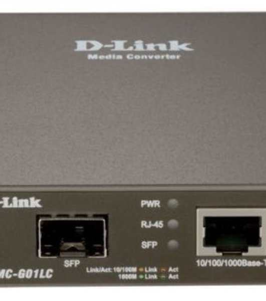 Медиаконвертор D-Link DMC-G01LC/C1A, Media Converter with 1 100/1000Base-T port and 1 100/1000Base-X SFP port.