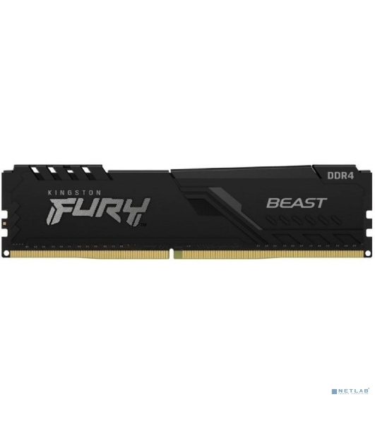 Оперативная память Kingston Fury Beast, DDR4, 8GB (1x8GB), 3600MHz, CL17, DIMM, с радиатором, черны