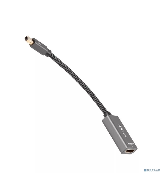Адаптер miniDP --> HDMI-F 0.15м, оплетка, 4K@60Hz, Telecom (TA565)