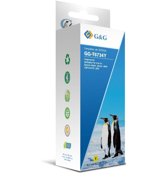 Чернила G&G GG-T6734Y желтый100мл для Epson L800, L805, L810, L850