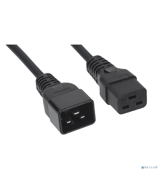 Шнур ввода/вывода Cabeus, IEC 60320 С19, вилка IEC 60320 С20, 1.8 м, 16А, из кабеля 3х1,5 мм², черный