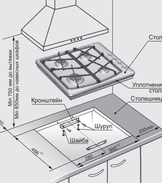 Газовая варочная панель Gefest СГ СН 1211 К17