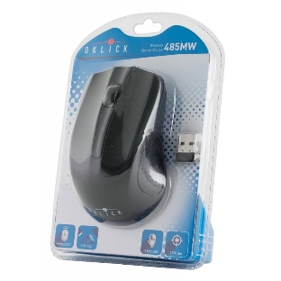 Мышь беспроводная Oklick 485MW черный, 1200 dpi, радиоканал, USB, кнопки - 3