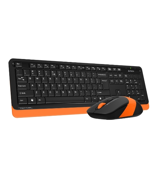 Комплект клавиатура+мышь A4Tech FStyler FG1010 беспроводной, USB, 2000 DPI, чёрный/оранжевый