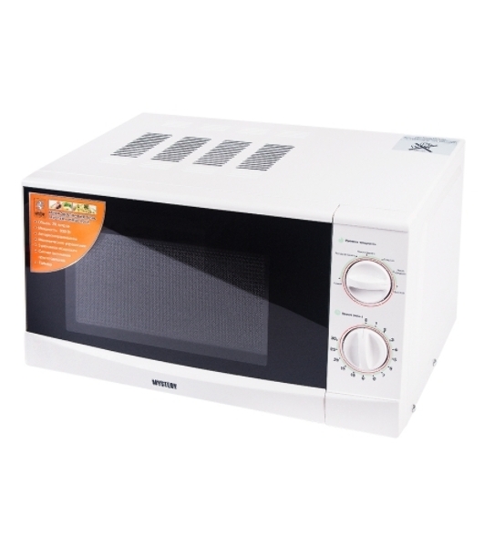 Микроволновая печь Mystery MMW-2012 белый, 20 л, 800 Вт, переключатели - поворотный механизм