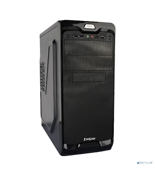 Компьютерный корпус Miditower ExeGate UN-604 Black, ATX, (UN500, 120мм) 2хUSB+2хUSB 3.0, Audio