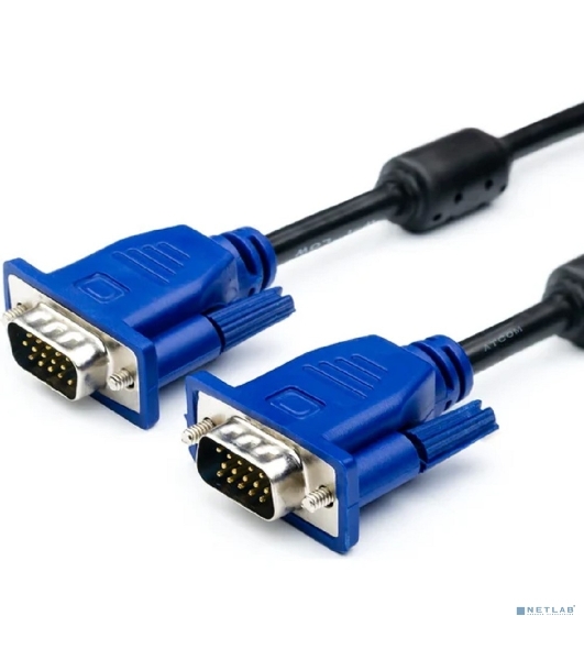 Кабель интерфейсный VGA Filum FL-C-VGAM-VGAM-1.8M 1.8 м., черный, разъемы: VGA male-VGA male, пакет