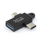 Переходник OTG 2 в 1 Micro USB и Type-C, фото 1