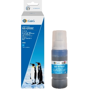 Чернила G&G GG-GT52C голубой100мл для HP Ink Tank 110/115/116/118/310/315/316/318/319/5