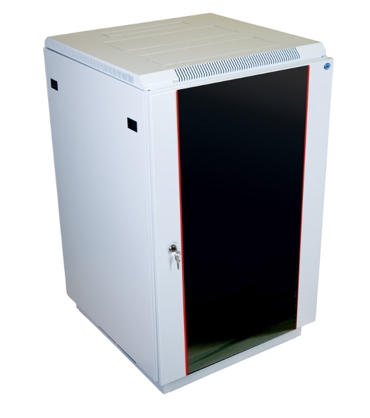 Шкаф коммутационный ЦМО ШТК-М-18.6.8-1ААА 18U 600x820 мм пер. дв. стекл задн. дв. стал. лист 2 бок. пан. направл. под закл. гайки 270 кг серый