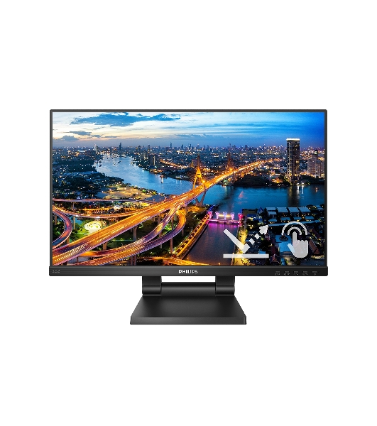 Монитор 21,5' Philips 222B1TC IPS 1920x1080, 75 Гц, 4 мс, 16:9, 250 кд/м2, 1xHDMI, 1хDP, 1xVGA, черный, сенсорный