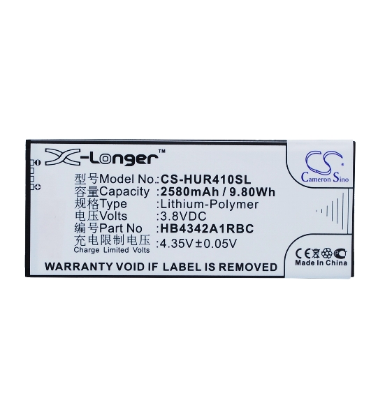 Аккумулятор CameronSino CS-HUR410SL HB4342A1RBC для Huawei Ascend Y5 2, Honor 53.8V, 2580mAh, 9.80Wh