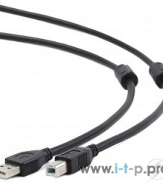 Кабель USB2.0 Pro Cablexpert CCF2-USB2-AMBM-6, AM/BM, 1.8м, экран, 2феррит.кольца, черный, пакет