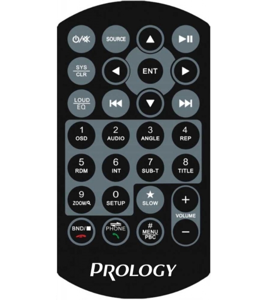 Автомагнитола Prology MPV-120, 2 DIN, 6.2', Bluetooth, USB Type-A, AUX, пульт ДУ