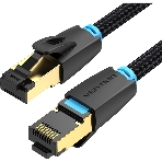 Патч-корд Vention прямой SFTP cat.8 RJ45 - 2м. черный Тканевая оплетка, фото3
