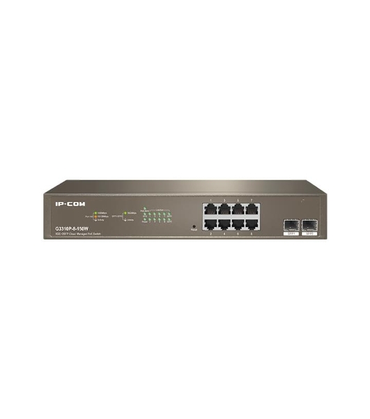 Коммутатор 8GE/2SFP POE MANAGED G3310P-8-150W IP-COM