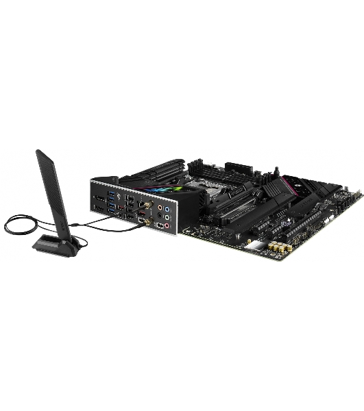 Материнская плата ASUS ROG STRIX B650E-F GAMING WIFI, AM5, AMD B650, 4xDDR5, 4xSATA, 3xM.2, 1xPCI-E 5.0 x16, 1xPCI-E 4.0 x4, 2xPCI-E x1, 1xHDMI, 1xDP, 1x 2.5Gb LAN, 4xUSB-A 2.0, 4xUSB-A 3.2 Gen 1, 2xUSB-A 3.2 Gen 2, 1xUSB-C 3.2 Gen 2, 1xUSB-C 3.2 Gen 2x2, 5x3.5 мм, 7.1, ATX