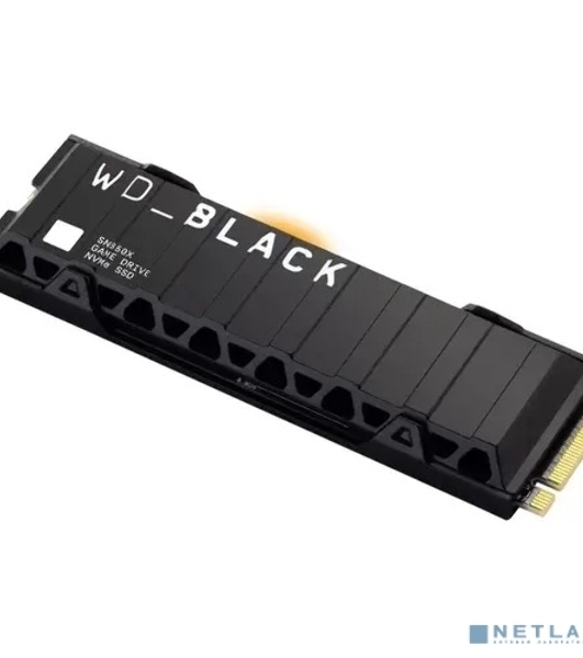 Накопитель SSD WD 1Tb Black SN850X, M.2(22x80мм), NVMe, PCIe 4.0 x4, 3D TLC, R/W 7300/6300Mb/s, IOPs 800 000/1 100 000, TbW 600, DWPD 0.3, with Heat Spreader (12 мес.)