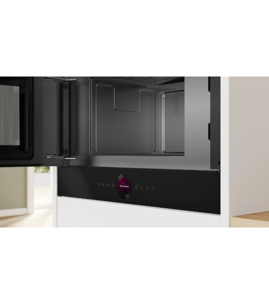 Микроволновая печь встраиваемая Bosch BFL9221B1 черный, 21 л, 900 Вт, переключатели - сенсор/поворотный механизм