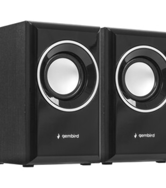 Акустическая система Gembird SPK-204, черный МДФ,2х3 Вт, регулятор громкости, USB