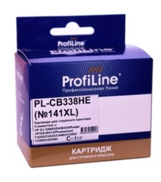 Картридж струйный ProfiLine PL-CB338HE №141XL для принтеров HP DJ D4263/D4363/Officejet J5783/J6413/Photosmart C4283/C4483/C4583/C5283C/D5363 Color водные