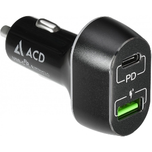 Автомобильное ЗУ ACD 63Вт, 2xUSB 1PD+1QC, 3.6~20В/3А RTL