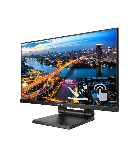 Монитор 21,5' Philips 222B1TC IPS 1920x1080, 75 Гц, 4 мс, 16:9, 250 кд/м2, 1xHDMI, 1хDP, 1xVGA, черный, сенсорный