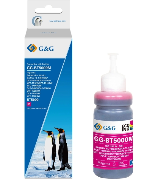 Чернила G&G GG-BT5000M пурпурный70мл для Brother HL-T4000DW/DCP-T510W/DCP-T710W/MFC-T81