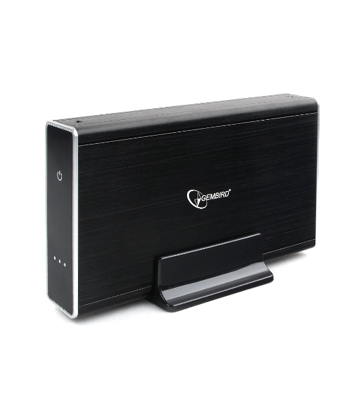 Внешний корпус 3.5' Gembird EE3-U3S-80, черный, USB 3.0, SATA, HDD/SSD, алюминий, сенсорная кнопка, блок питания