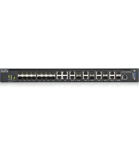 Коммутатор Zyxel XS3800-28 L2+ switch, 4xRJ-45: 1/2.5/5/10G, 8xCombo (SFP: 1/10G, RJ-45: 1/2.5/5/10G), 16xSFP +