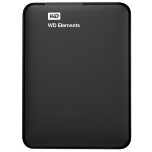 Внешний HDD 2.5' Western Digital Elements Portable, 1TB, USB 3.2 Gen 1 Type-A, 5400 rpm, черный