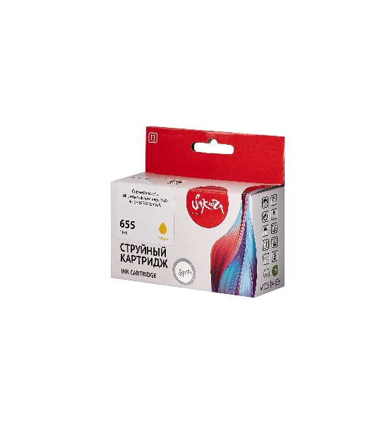 Картридж струйный Sakura CZ112AE (№655 Yellow) для HP, желтый, 11 мл., 600 к.