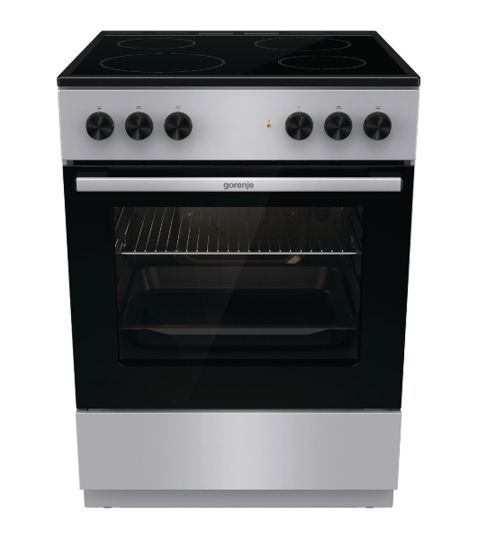 Плита электрическая Gorenje GEC6A11SG серый, конфорок 4 электрических, духовка 65 л, 60 см x 85 см x 60 см