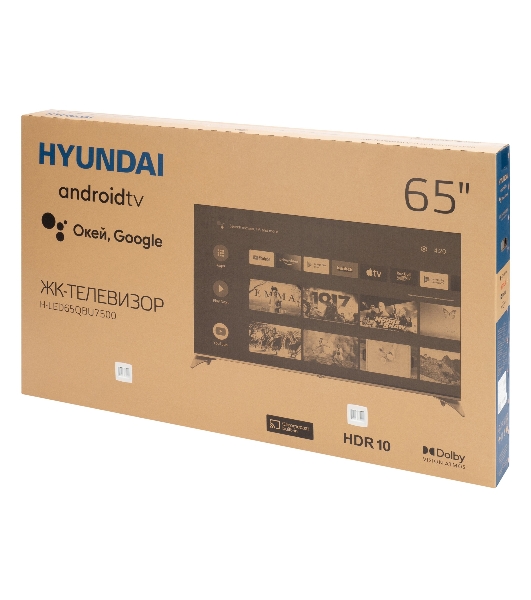 Телевизор Hyundai 65' H-LED65QBU7500 черный UHD QLED 60Hz Smart TV