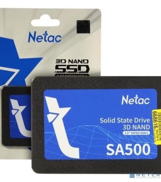 Накопитель SSD Netac SA500, 512Gb, SATA III, 2.5', R/W 520/450
