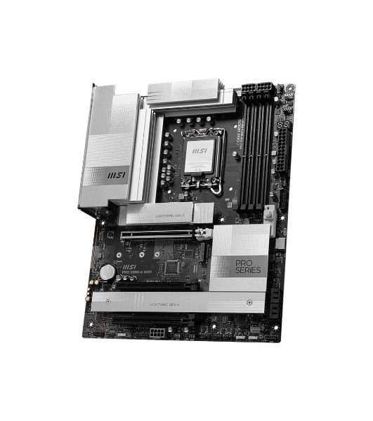Материнская плата MSI PRO Z890-A WIFI, LGA 1851, Intel Z890, 4xDDR5, 4xSATA, 4xM.2, 1xPCIe 5.0 x16, 2xPCIe 4.0 x4, 1xHDMI, 2xUSB-C Thunderbolt 4, 1xUSB-C 3.2 Gen 2, 3xUSB-A 3.2 Gen 2, 4xUSB-A 3.2 Gen 1, 1x 5Gb LAN, 2x3.5 мм, 7.1, ATX