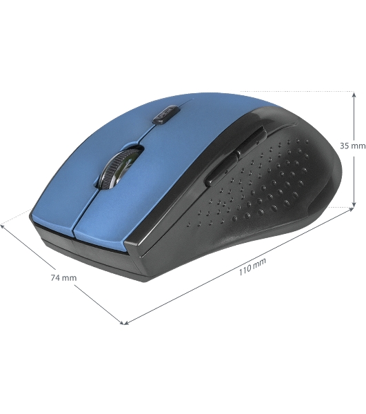 Мышь беспроводная Defender Accura MM-365 синий, 1600 dpi, радиоканал, USB, кнопки - 6