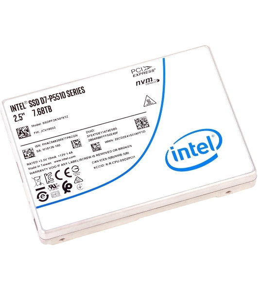 Накопитель SSD Intel D7-P5510, 7.5Tb, 2.5', PCIe 4.0 x4, NVMe, U.2, R/W 7000/4194