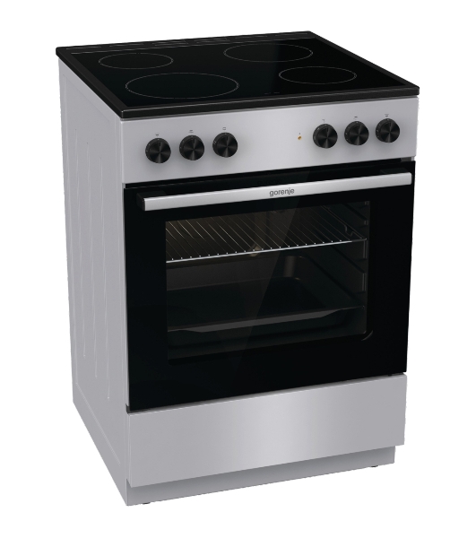 Плита электрическая Gorenje GEC6A11SG серый, конфорок 4 электрических, духовка 65 л, 60 см x 85 см x 60 см