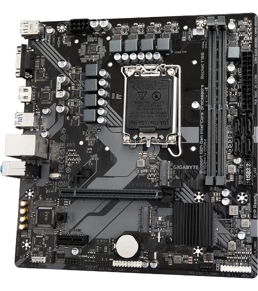 Материнская плата Gigabyte B760M H DDR4, LGA 1700, Intel B760, 2xDDR4, 4xSATA, 2xM.2, 1xPCIe 4.0 x16, 1xPCIe x1, 1xHDMI, 1xVGA, 1x 1Gb LAN, 2xUSB 2.0, 4xUSB 3.2 Gen 1, 3x3.5 мм, 7.1, Micro ATX