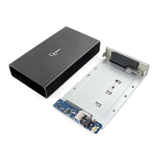 Внешний корпус 3.5' Gembird EE3-U3S-80, черный, USB 3.0, SATA, HDD/SSD, алюминий, сенсорная кнопка, блок питания