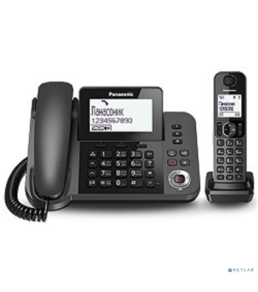 Телефон беспроводной (DECT) Panasonic KX-TGF320RUM серый металлик автооветчик АОН