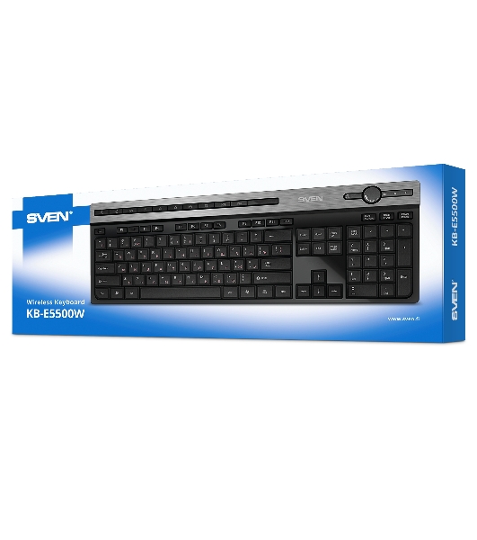 Клавиатура SVEN KB-E5500W беспроводная, радиоканал, чёрный