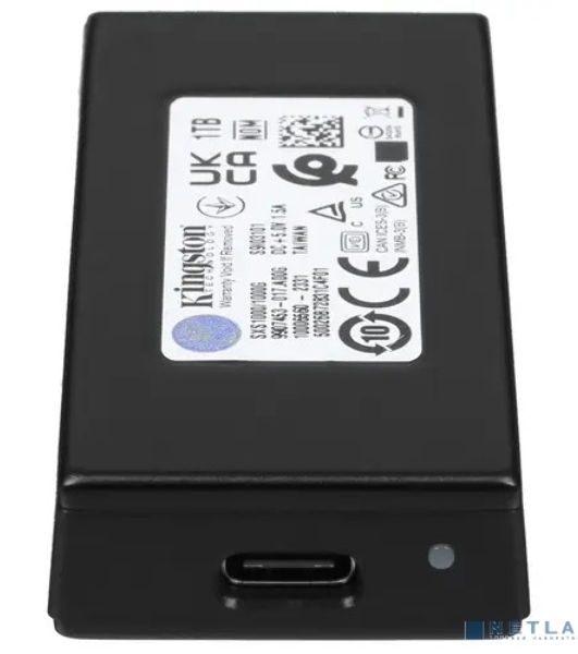 Внешний SSD Kingston XS1000, 1Tb, USB Type-C 3.1, R/W 1050 МБ/с/ 1000 МБ/с черный