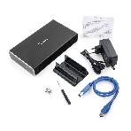 Внешний корпус 3.5' Gembird EE3-U3S-80, черный, USB 3.0, SATA, HDD/SSD, алюминий, сенсорная кнопка, блок питания, фото5
