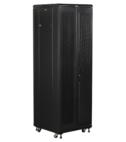 Шкаф 19' Business, 27U 600x800, черный, передняя дв. перфорир., задняя дв. распашная перфорир.