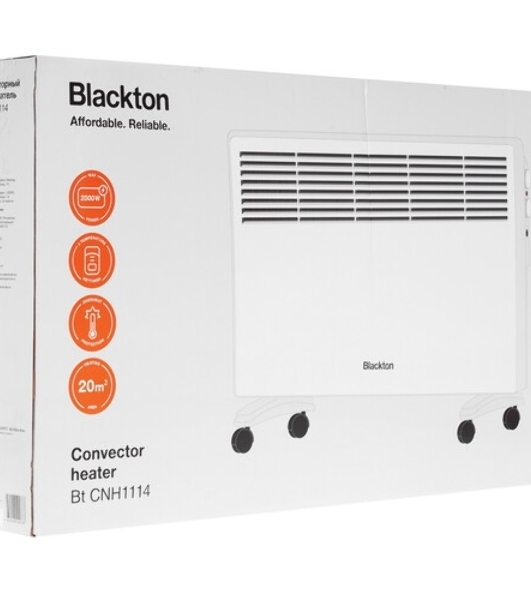 Конвектор электрический Blackton Bt CNH1114 белый, 2000 Вт, 20 м2, термостат